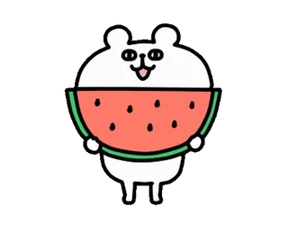 🍉 88225d90 imut, semangka, beruang, kawaii, buah telegram sticker