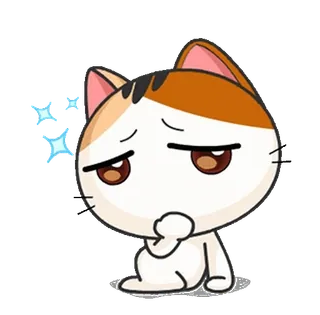 ⭐ 81f3d573 Katze, süß, Aufkleber, niedlich, Glückskatze, Cartoon, traurig, besorgt telegram sticker