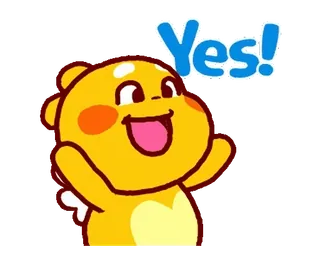 👍 1c0cd9d9 Yes! 是, 肯定, 积极, 同意, 可爱, 卡通 telegram sticker