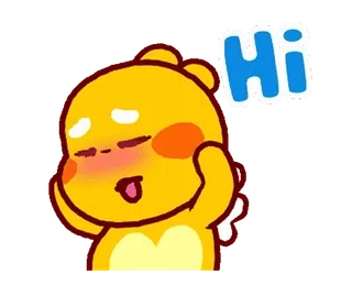 👋 35891ab2 Hi 黄色小熊, 卡通, 问候, 嗨, 可爱, 卡哇伊 telegram sticker