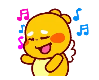 🕺 d6e65c2d 卡通, 角色, 天使, 音乐, 卡哇伊 telegram sticker