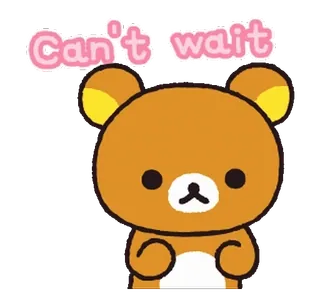 🌸 e0d3162e Can't wait милый, медведь, ожидание, мультфильм, каваий, предвкушение telegram sticker