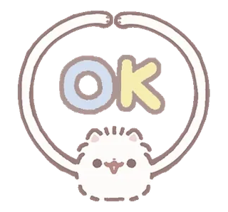 ⭐ 3627275e OK cat, cute, ok, sticker, animal whatsapp sticker
