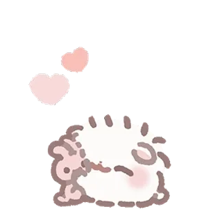 ⭐ 3d5dd591 cute, animal, hearts, kawaii, chibi whatsapp sticker