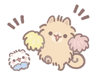 ⭐ 9be50189 cute, animals, cartoon, kawaii, sticker, cheerleader whatsapp sticker