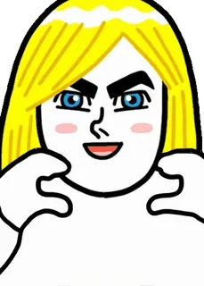 👩 49c5d079 Наклейка, Персонаж, Светлые волосы, Мультфильм, Оскорбительный жест telegram sticker