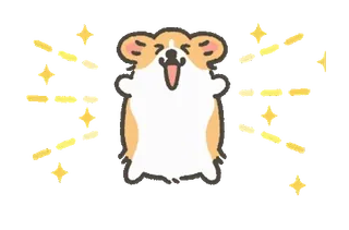 🤩 169d7f87 コーギー, 犬, 動物, かわいい, キラキラ, 幸せ telegram sticker