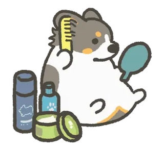 🙂 c7a3786c 犬, グルーミング, かわいい, ペット, 動物, 漫画 telegram sticker