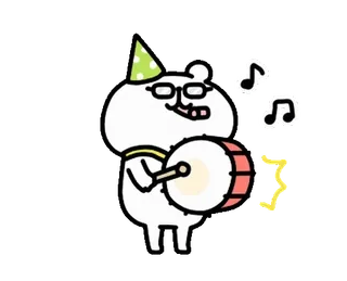 💨 91b2a2c0 animal, cartoon, drum, music, cute, celebration telegram sticker