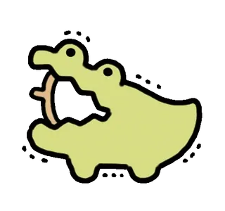 ⭐ 826b796e alligator, animal, cartoon, reptile telegram sticker