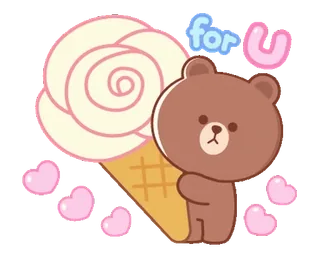 ⭐ f1d5eac5 for U niedźwiedź, lody, serca, słodkie, dla ciebie, miłość, kreskówka telegram sticker
