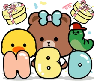 ⭐ 1d24b691 MBD adesivo, cartone animato, orso, anatra, verme, regali, carino whatsapp sticker