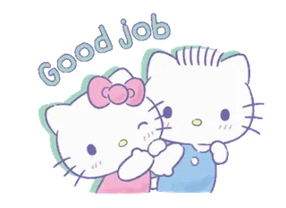 💞 fddc366a good job hello kitty, bel lavoro, carino, cartoni animati, positivo, kawaii telegram sticker