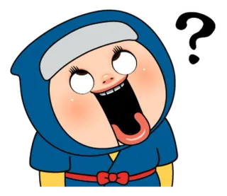 🥷 4a7b3ab6 cartoon, question mark, silly, funny, character telegram sticker