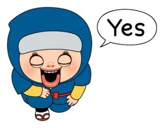 🥷 bd4fb631 Yes cartoon, character, speech bubble, agreement, cute, funny, silly telegram sticker