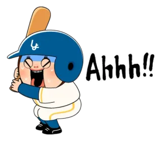 ⚾ 309865cc Ahhh!! Bisbol, Takut, Olahraga, Kartun, Takut, Reaksi telegram sticker