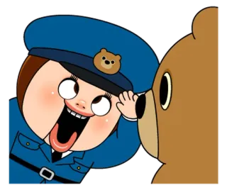💩 9c51cecf Kartun, Polisi, Beruang, Seragam, Sapaan, Lucu telegram sticker