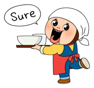 😗 ec3f6e8f Sure imut, makanan, pelayan, layanan, koki, mangkuk, kartun, lucu telegram sticker