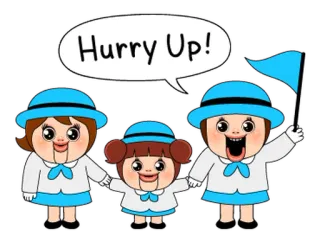 🚩 ed17c211 Hurry Up! buru-buru, boneka, kawaii, anak-anak, imut, animasi, cepat telegram sticker