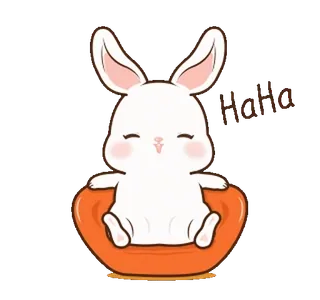 ⭐ 0b102615 Haha 토끼, 버니, 만화, 귀여운, 동물, ㅋㅋ, 기쁨 telegram sticker