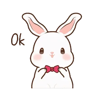 ⭐ 230ce140 Ok 토끼, 귀여운, 동물, OK, 승인 telegram sticker