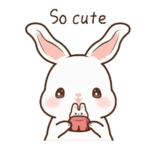⭐ 3f06ce08 So cute 귀여운, 토끼, 애니메이션, 사랑스러운, 동물 telegram sticker