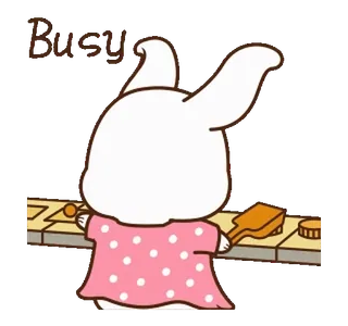 ⭐ 59ae85f8 Busy 토끼, 바쁜, 일, 귀여운, 만화 telegram sticker
