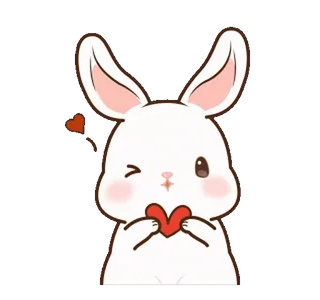 ⭐ b56c036b 토끼, 동물, 귀여운, 하트, 사랑, 카와이, 만화 telegram sticker