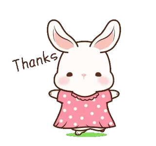 ⭐ e228bf51 Thanks 토끼, 귀여운, 감사합니다, 동물, 만화, 감사, 정중한, 예의바른 telegram sticker