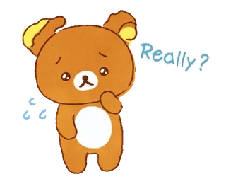 🐻 7348bb04 Really? niedlich, Bär, denkend, Cartoon, Frage, traurig telegram sticker