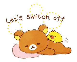 🐻 97926789 Let's switch off Bär, entspannen, schlafen, Tier, süß, kawaii telegram sticker