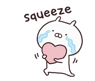 💨 5b15a02e squeeze carino, stringere, animale, cuore, amore, cartone animato telegram sticker