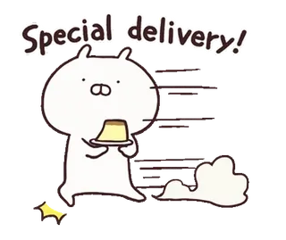 💨 86d9112b Special delivery! consegna, budino, carino, cartone animato, animale telegram sticker