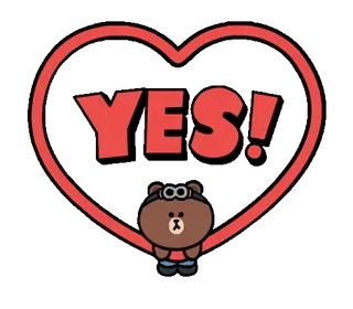🐻 47369296 YES! ja, zustimmung, herz, bär, positiv whatsapp sticker