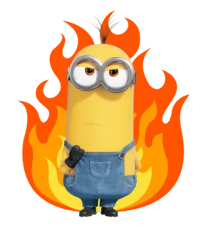 🍋 03137ac3 Minion minion, cartoon, fire, angry telegram sticker
