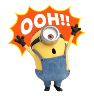 🍋 35263939 Minion OOH!! minion, cartoon, funny, excited, ooh telegram sticker