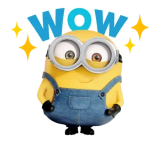 🍋 6fb9ae42 Minion Despicable Me WOW minion, wow, cartoon, funny, surprise, despicable me telegram sticker