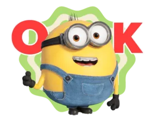 🍋 9fc66384 Minion Despicable Me OK Minion, OK, Despicable Me, Cartoon, Funny, Sticker telegram sticker
