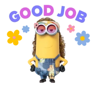 🍋 bdf19a25 Minion Despicable Me GOOD JOB minion, good job, cartoon, movie, despicable me telegram sticker