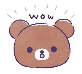 🎀 caf4246e WOW oso, lindo, wow, animal, dibujos animados, adorable whatsapp sticker