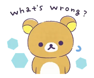 🎀 d45af455 what's wrong? oso, lindo, pregunta, dibujo animado whatsapp sticker