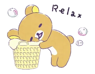 🎀 ed0cac9b Relax oso, lindo, relajar, kawaii, animal, dibujos animados whatsapp sticker