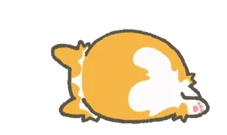 💀 206043df Corgi, Hund, süß, Tier, Hintern, liegend telegram sticker