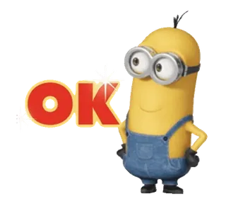 🍋 45bcd6c9 Minion Despicable Me OK 미니언, OK, 만화, 웃긴 telegram sticker
