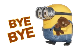 🍋 b1d4ca90 Minion BYE BYE 미니언, 만화, 안녕, 잘 가 telegram sticker