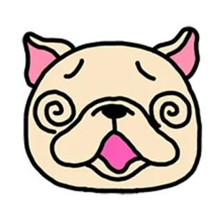 🐶 a9044391 cachorro, animal, fofo, animal de estimação, desenho animado, engraçado, pug, olhos em espiral telegram sticker