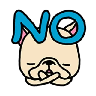 🐶 b406afb6 NO cachorro, não, rejeitar, animal, desenho animado, recusar telegram sticker