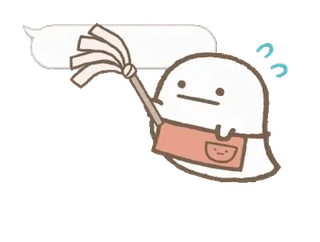 🧅 423fa06e fantasma, carino, pulizia, mocio, kawaii, cartone animato, personaggio telegram sticker