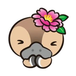 😖 3c5c6dff tier, vogel, blume, süß, cartoon, aufkleber, glücklich, kawaii telegram sticker