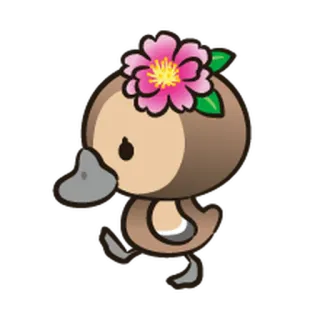 🚶 65ad0ed1 Ente, Blume, Cartoon, Tier, Süß, Kawaii, Frühling telegram sticker